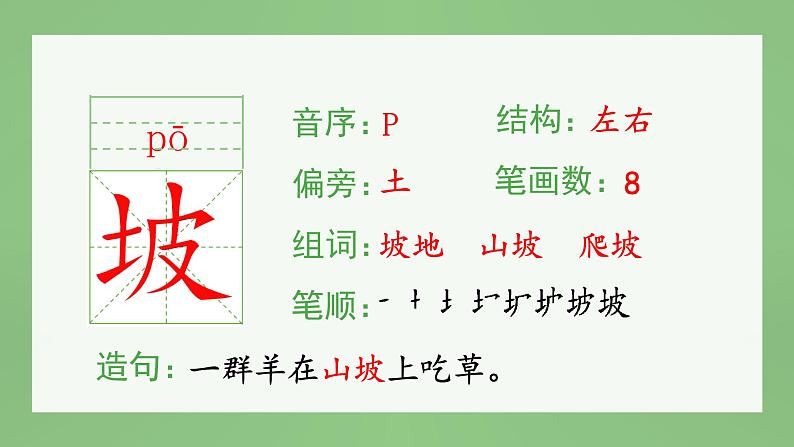 统编版语文二年级上册（生字课件）11《葡萄沟》第3页