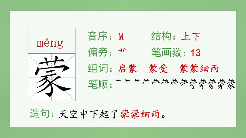 统编版小学语文三年级上册（生字课件）23《父亲、树林和鸟》04