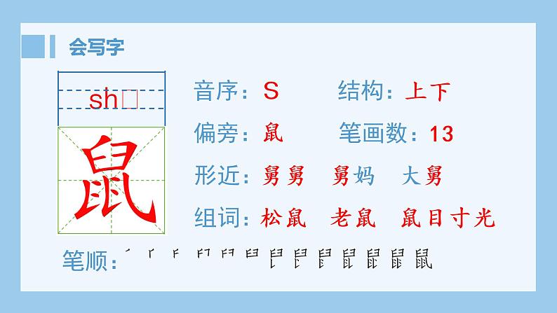 统编版小学语文五年级上册（生字课件）17《松鼠》第2页