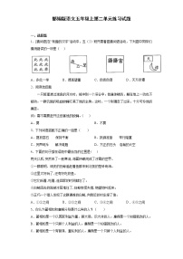 小学语文人教部编版五年级上册第二单元单元综合与测试综合训练题