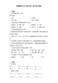 小学语文人教部编版六年级上册第一单元单元综合与测试同步达标检测题