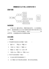 人教部编版 (五四制)五年级上册16 太阳同步训练题