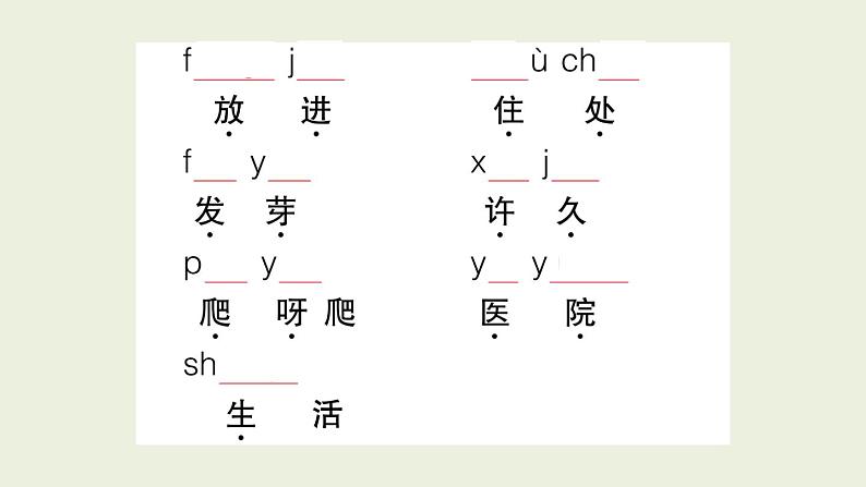 部编版语文一年级上册作业课件第八单元复习卡第6页