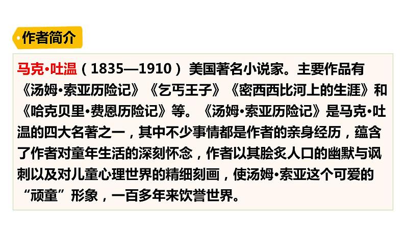 部编版六年级语文下册《汤姆·索亚历险记》PPT优质课件 (2)第4页