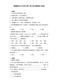 小学语文人教部编版六年级上册第二单元单元综合与测试当堂检测题