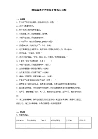 小学语文人教部编版六年级上册第四单元13 桥综合训练题