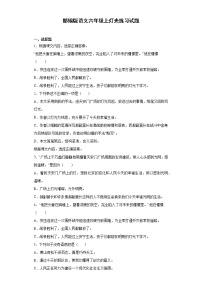 人教部编版六年级上册8* 灯光随堂练习题