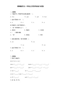 人教部编版一年级上册汉语拼音综合与测试随堂练习题