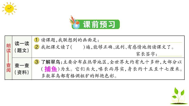 15 搭船的鸟  学案课件（课前预习+课业设计）02