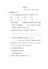 小学语文人教部编版三年级上册第六单元单元综合与测试巩固练习