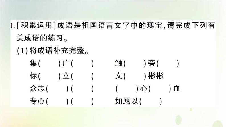 新人教版小升初语文训练专题三词语二四字词语短语词语理解课件02