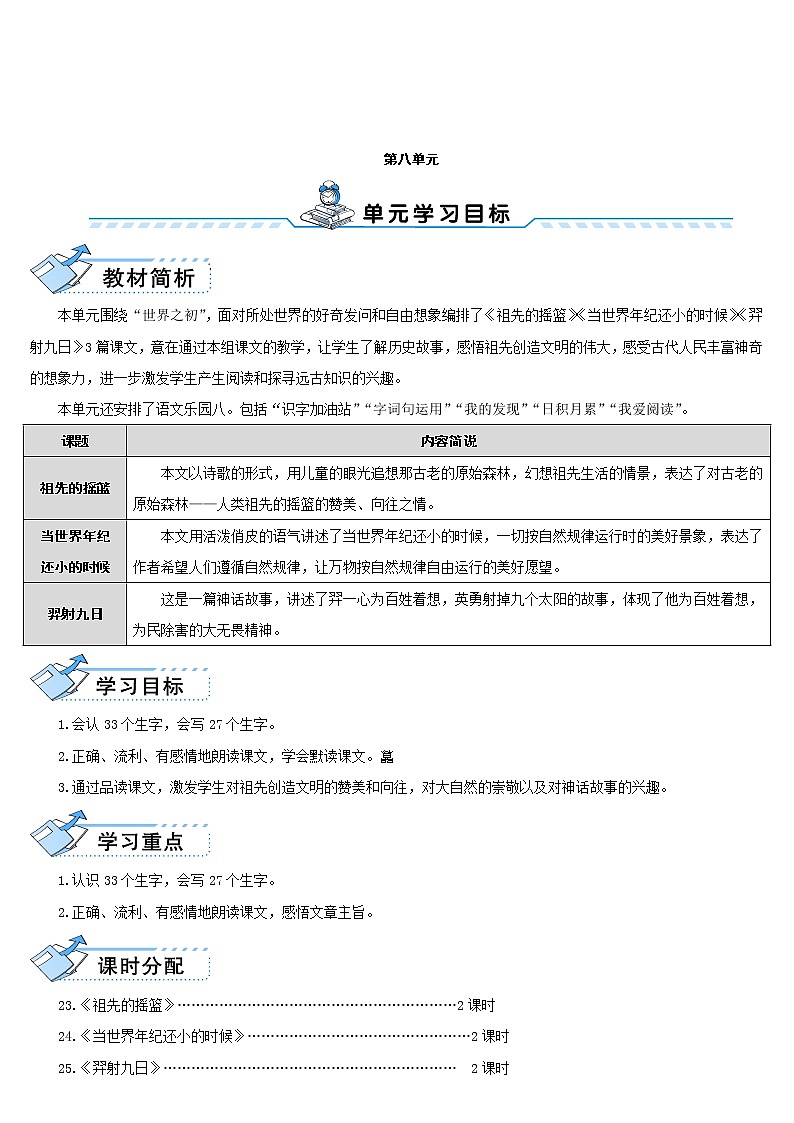 23 祖先的摇篮教案01