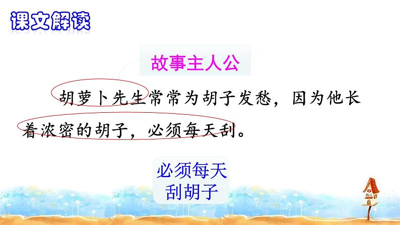 人教部编版三年级语上  13.《胡萝卜先生的长胡子》课件+教案+达标练习+学案06