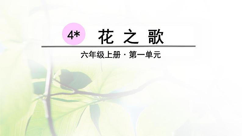 六年级语文上册第一单元4花之歌教学课件新人教版第3页