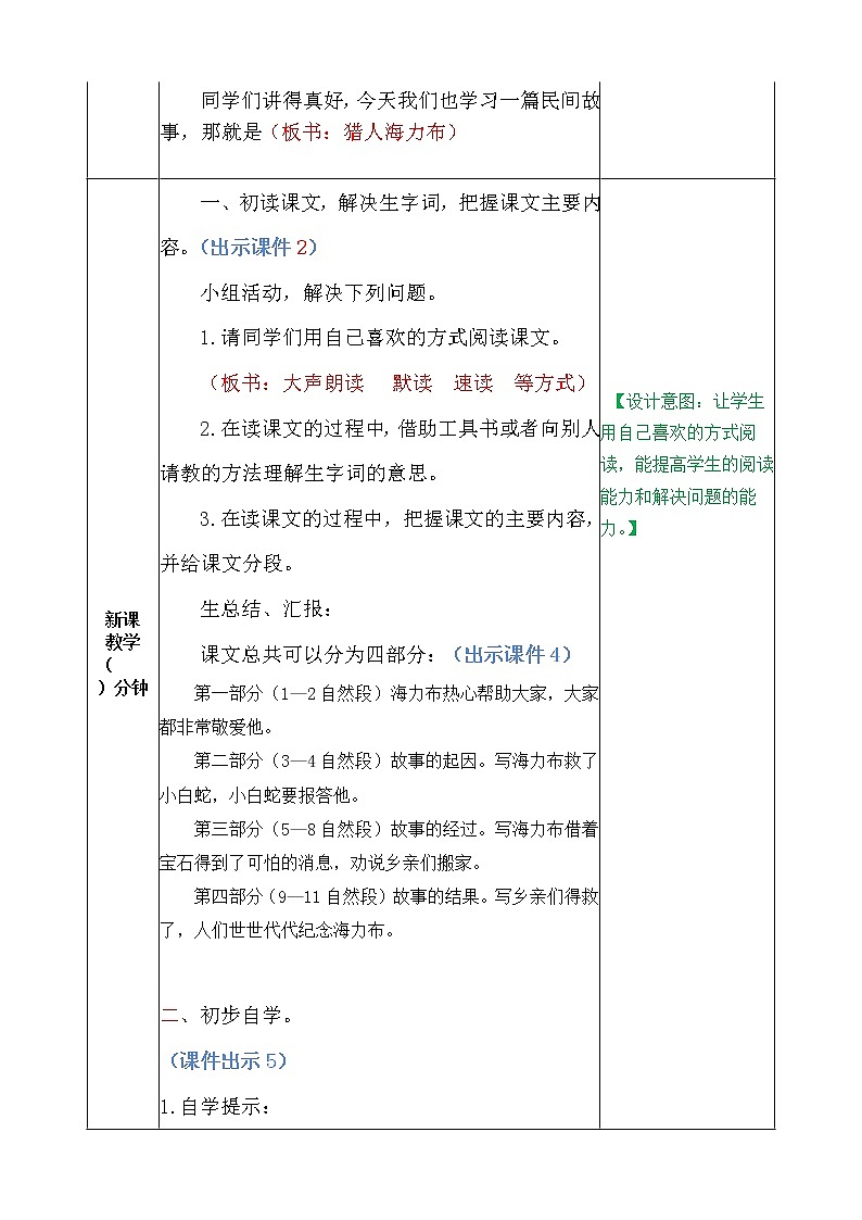 五年级上册语文教案-猎人海力布 教案（部编版）第2页
