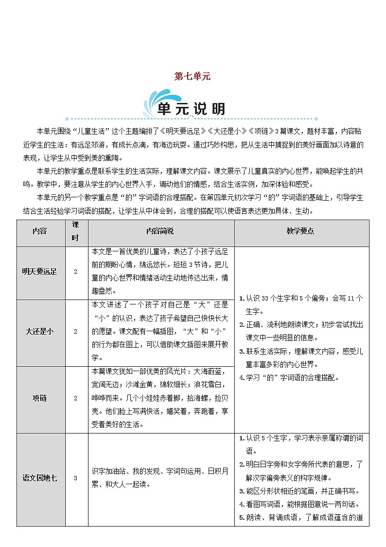 一年级语文上册课文39明天要远足教案新人教版01