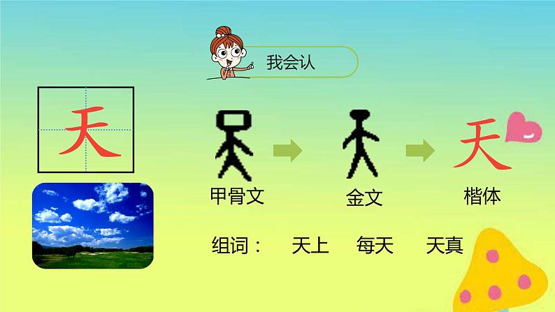 一年级语文上册第1单元识字一1天地人课件新人教版04