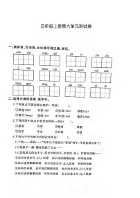 人教部编版五年级上册第六单元单元综合与测试单元测试同步训练题