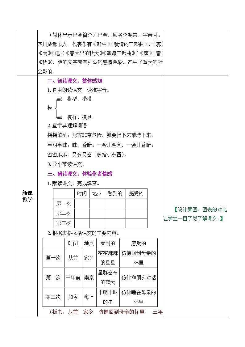 部编版语文四年级上册《繁星》教案02