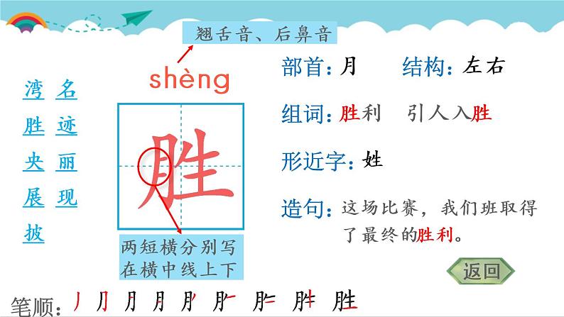 2021～2022学年小学语文人教部编版 二年级上册 课文3 10 日月潭 汉字学习课件05