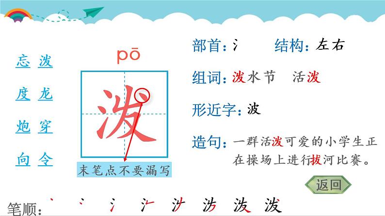 2021～2022学年小学语文人教部编版 二年级上册 课文5 17 难忘的泼水节 汉字学习课件04