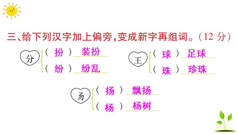 部编版小学语文三年级上册第一单元语文素养评估练习题（含答案解析）课件PPT04