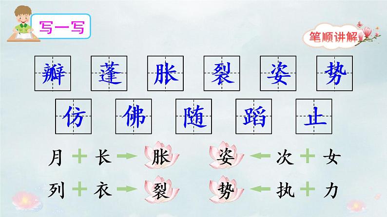 部编版三年级下册语文3 荷花（课件+教案+练习含答案）07