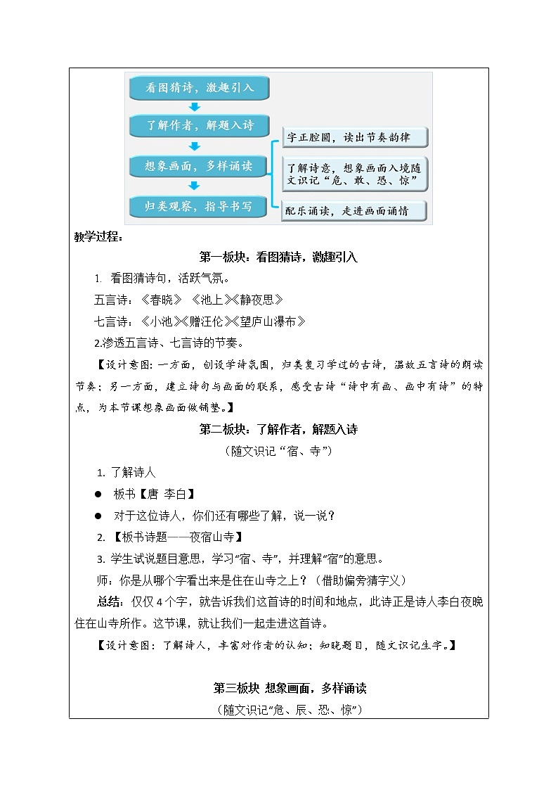 部编版小学语文二年级上册 18夜宿山寺(3)（教案）03