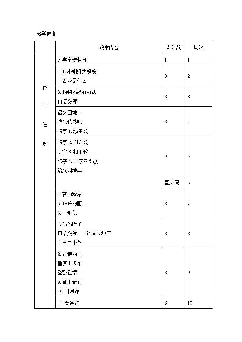 部编版二年级上册语文教学计划全册教案第3页