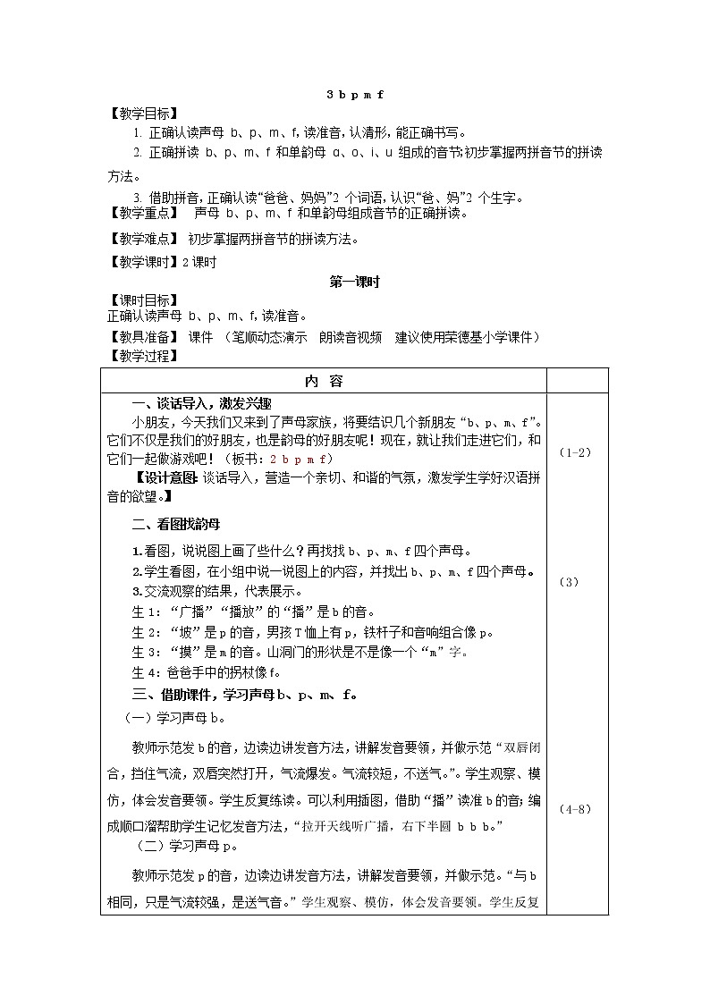汉语拼音3 b p m f课件PPT01