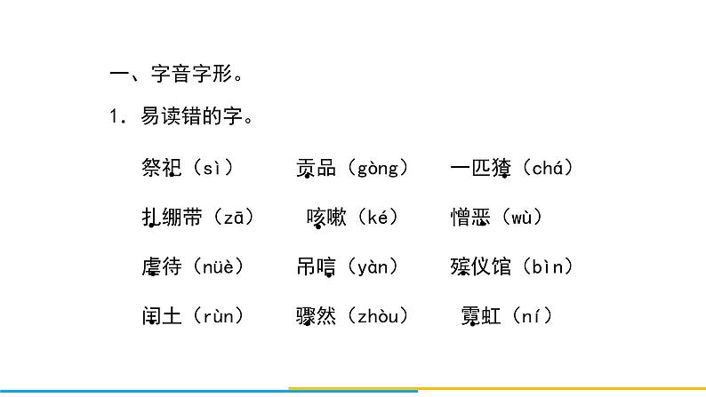 部编版六年级语文上册第八单元复习课件02