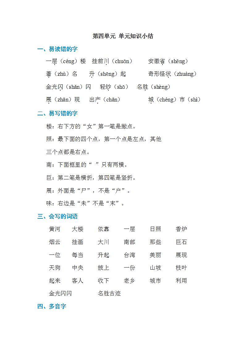 第四、五、六单元 单元知识小结第1页