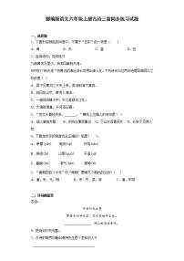 2021学年17 古诗三首综合与测试当堂达标检测题