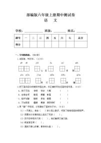 部编版六年级语文上册期中测试卷(含答案4)