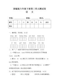 人教部编版六年级下册第三单元单元综合与测试单元测试当堂检测题