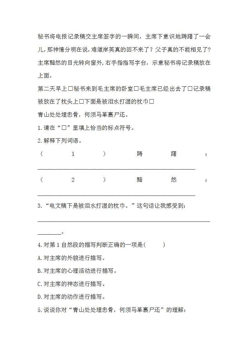 部编版五年级下册语文10 青山处处埋忠骨（课件+教案+练习含答案）02