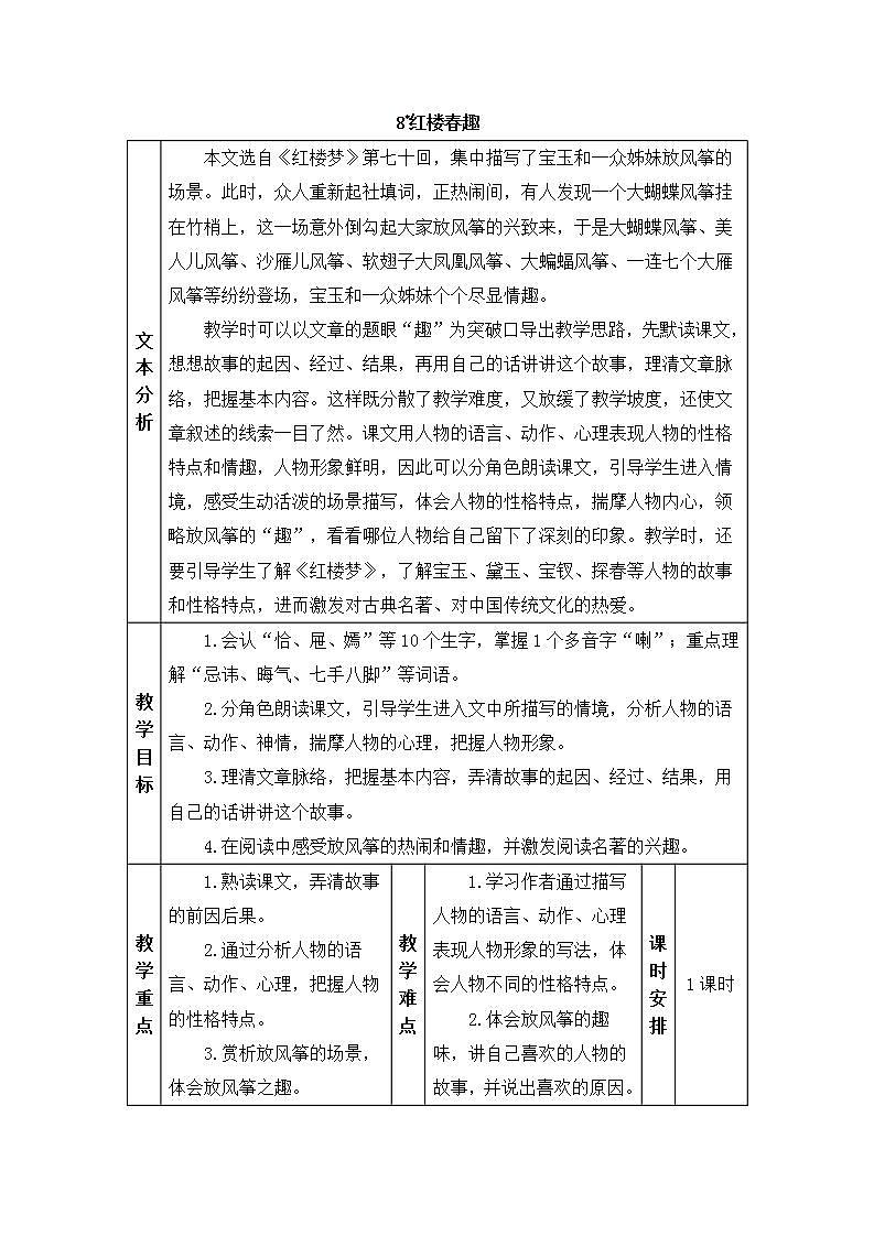 8 红楼春趣（教案）第1页