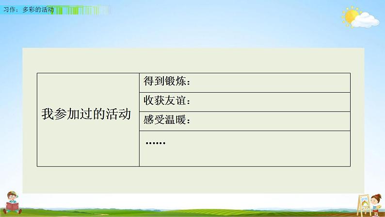 人教部编版语文六年级上册《习作：多彩的活动》教学课件小学公开课第4页