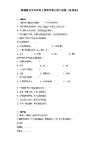 小学语文人教部编版六年级上册第六单元单元综合与测试课时训练