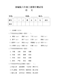 部编版六年级语文上册期中测试卷及答案 2