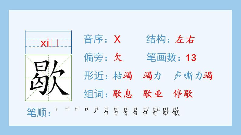 部编版 五年级上册 语文 （生字课件）17.松鼠第6页