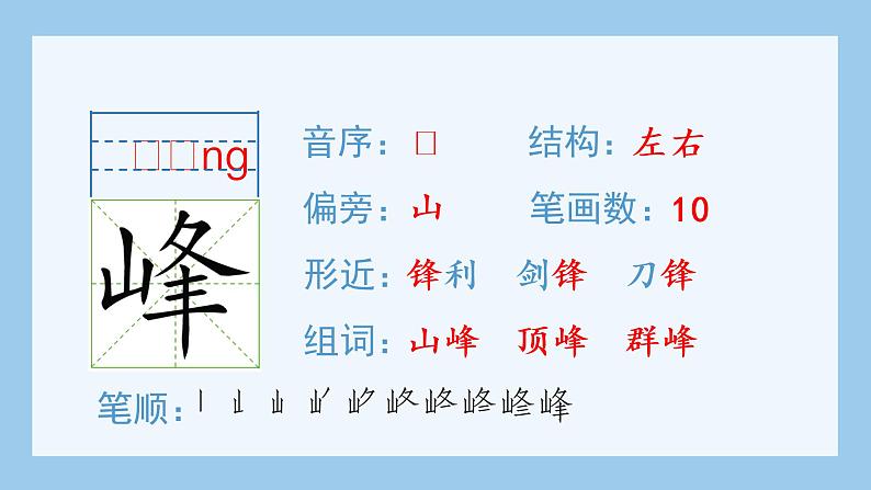 部编版 四年级上册 语文 （生字课件）9.古诗三首第6页