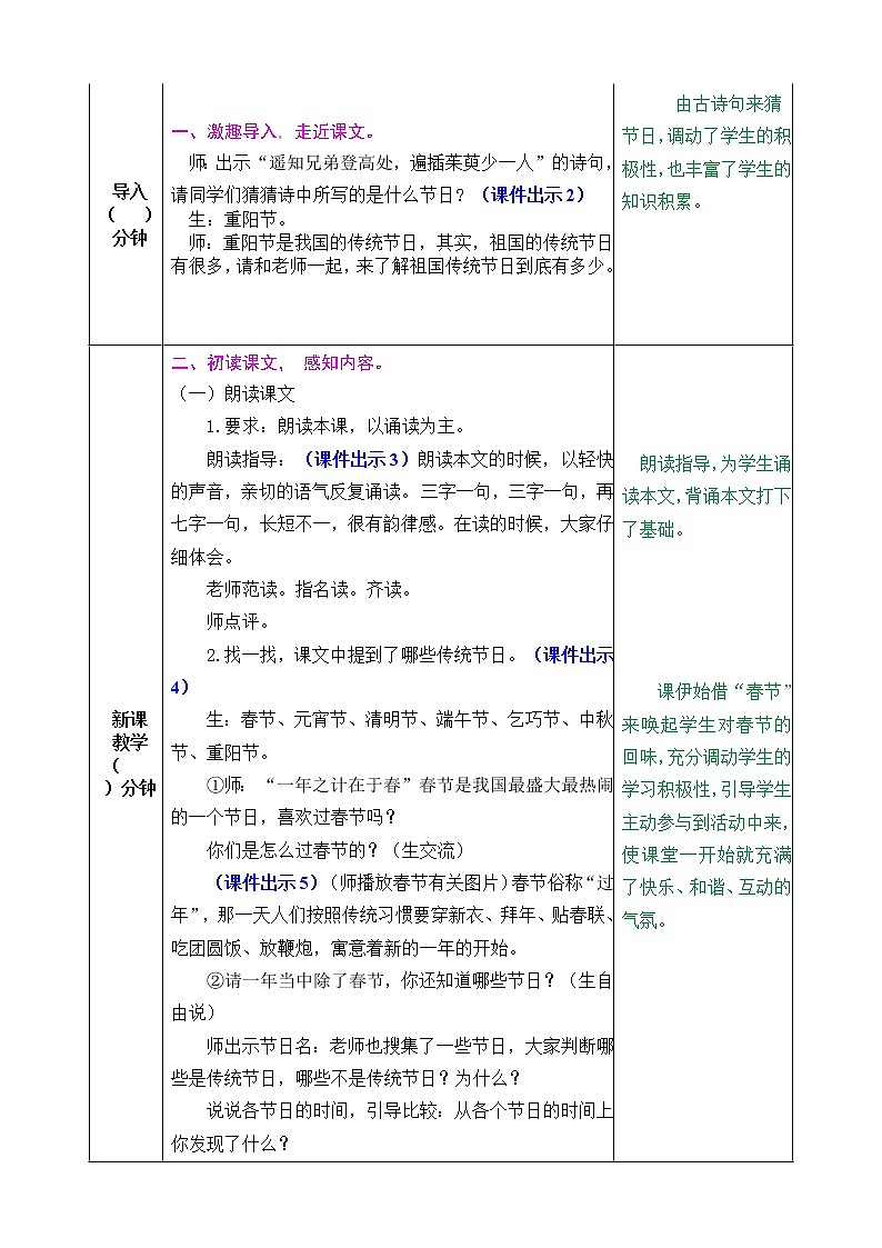 部编版语文二年级下册 识字2 传统节日 教案02