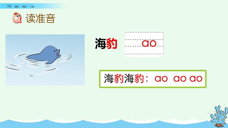 部编版一年级语文上册 第三单元 汉语拼音10 ɑo ou  iu 课件03