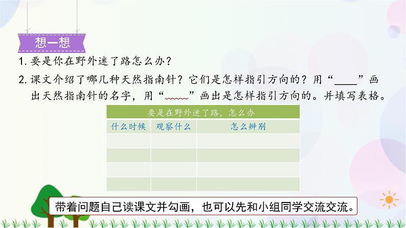 部编版（五四制）小学语文二年级下册  课文5  17　要是你在野外迷了路  课件+教案+练习04