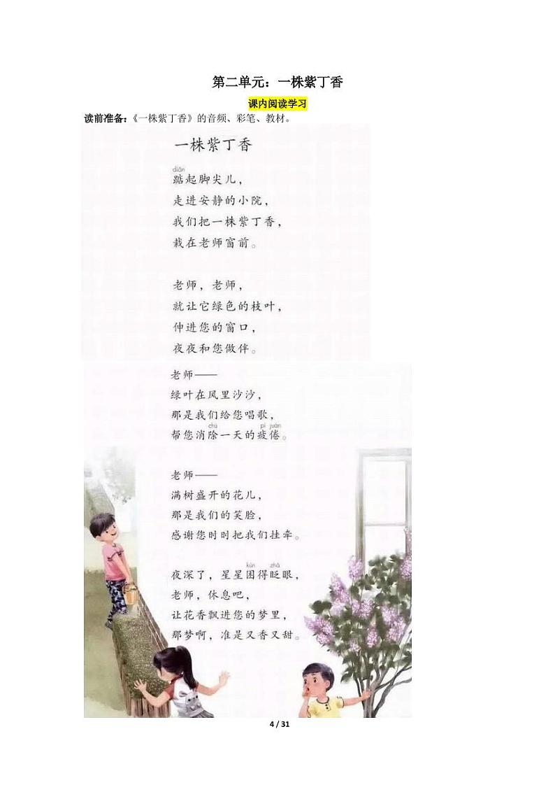 部编版（五四制）小学语文二年级下册  课文2  语文园地二  教案+课内阅读课件PPT01