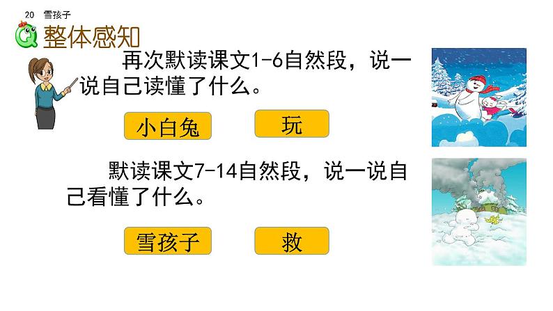 20 部编版二年级上册语文雪孩子课件第8页