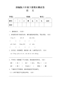 部编版六年级语文下册期末测试卷及答案3