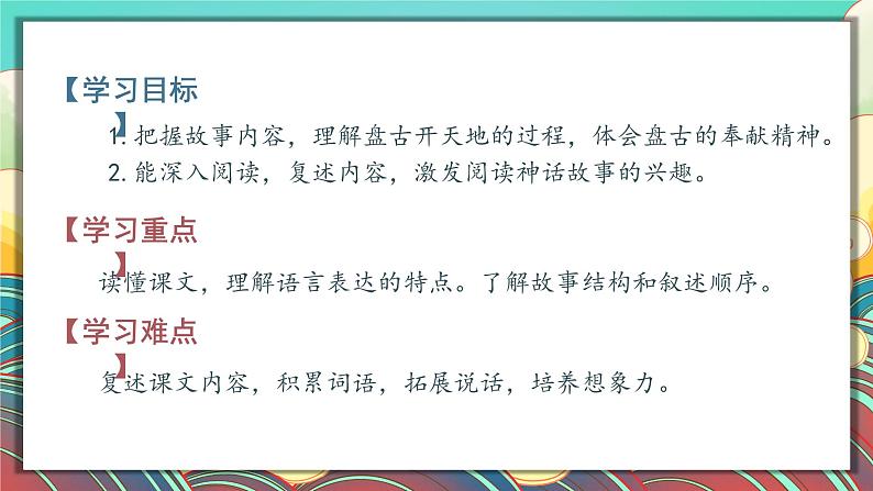 四年级上册语文12.《盘古开天地》教学课件（第二课时）第2页