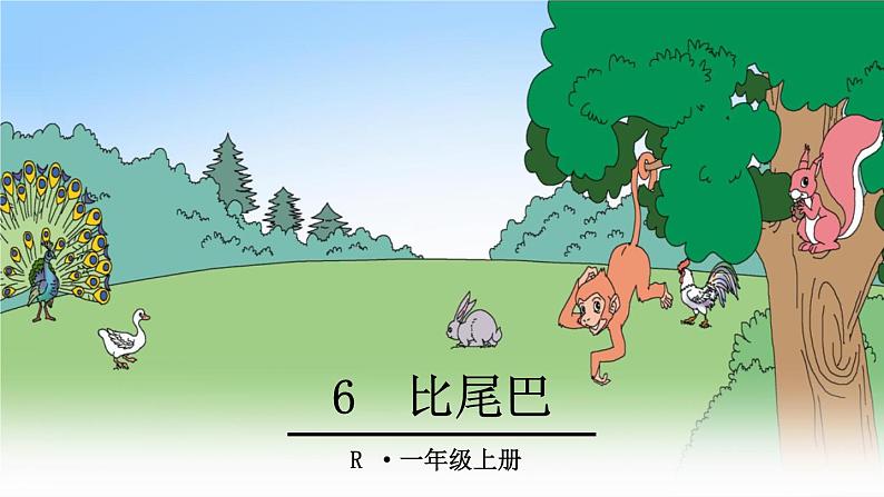 一年级语文上册课件  6 比尾巴 部编版（共61张PPT）第1页